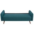 Home Square 2 Piece Contemporary Modern Polyester Fabric Sofa Set in Teal Blue