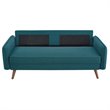 Home Square 2 Piece Contemporary Modern Polyester Fabric Sofa Set in Teal Blue