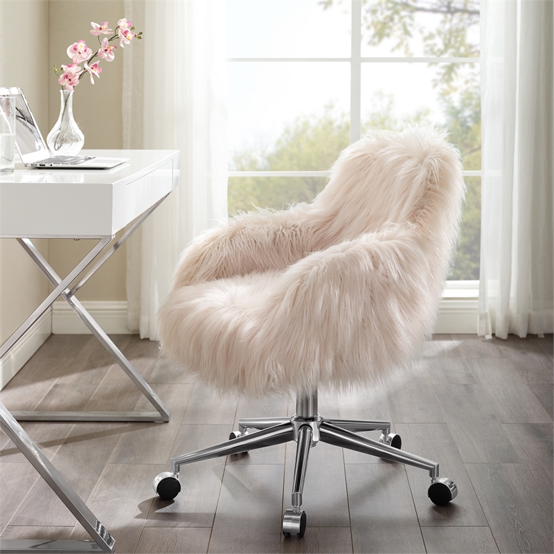 pink fluffy desk chairs