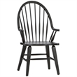 Home Square 2 Piece Windsor Back Wood Dining Arm Chair Set in Black