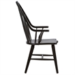 Home Square 2 Piece Windsor Back Wood Dining Arm Chair Set in Black