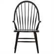 Home Square 2 Piece Windsor Back Wood Dining Arm Chair Set in Black