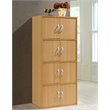 Home Square 4 Shelf 8 Door Wood Bookcase Cabinet Set in Beige (Set of 2)