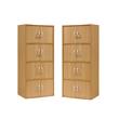 Home Square 4 Shelf 8 Door Wood Bookcase Cabinet Set in Beige (Set of 2)