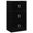 Home Square 3 Shelf 6 Door Wooden Bookcase Set in Black (Set of 2)
