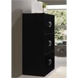 Home Square 3 Shelf 6 Door Wooden Bookcase Set in Black (Set of 2)