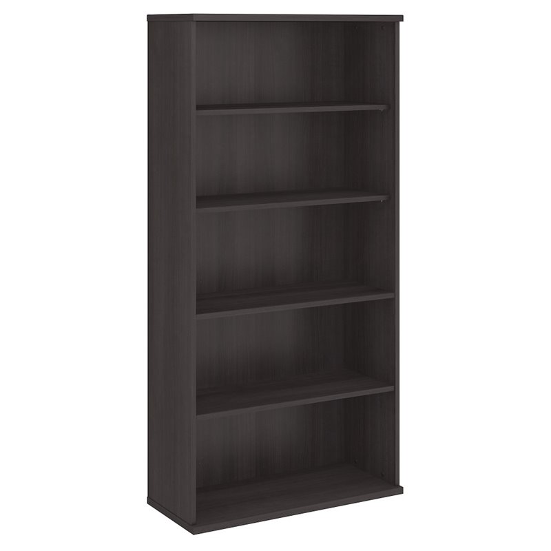 Home Square 5 Shelf Engineered Wood Bookcase Set in Storm Gray (Set of 2)