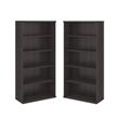 Home Square 5 Shelf Engineered Wood Bookcase Set in Storm Gray (Set of 2)