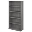 Home Square 5 Shelf Engineered Wood Bookcase Set in Platinum Gray (Set of 2)