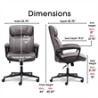 Home Square 2 Piece Velvet Seat Executive Office Chair Set in Gray