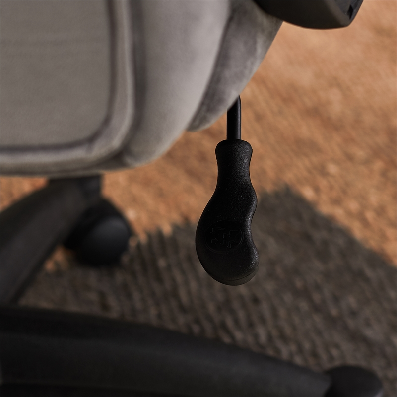 Home Square 2 Piece Velvet Seat Executive Office Chair Set in Gray