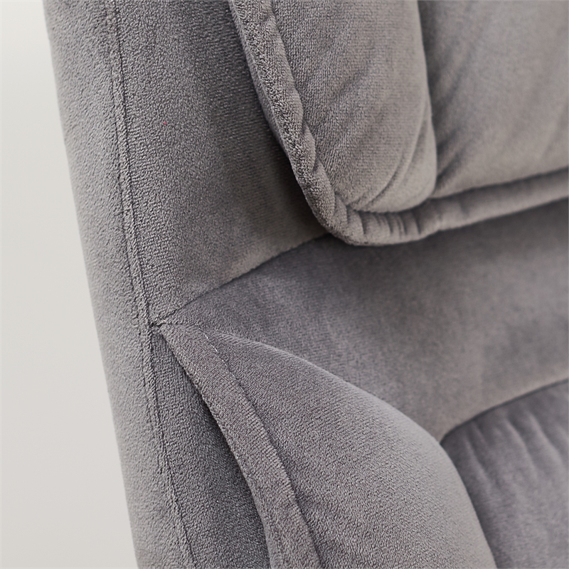 Home Square 2 Piece Velvet Seat Executive Office Chair Set in Gray