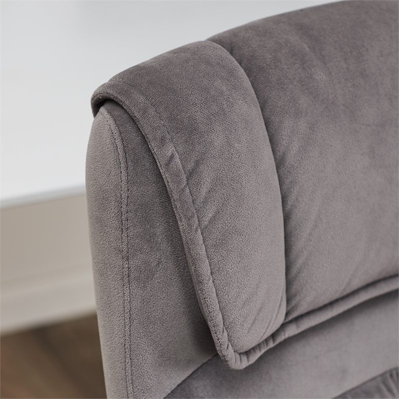 Home Square 2 Piece Velvet Seat Executive Office Chair Set in Gray