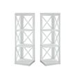 Home Square 3 Shelf Wood Corner Bookcase Set in White (Set of 2)