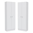 Home Square 2 Piece Multi Storage Pantry Cabinet Set in White