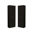 Home Square 2 Piece Wood Multi Storage Two-Door Pantry Cabinet Set in Black
