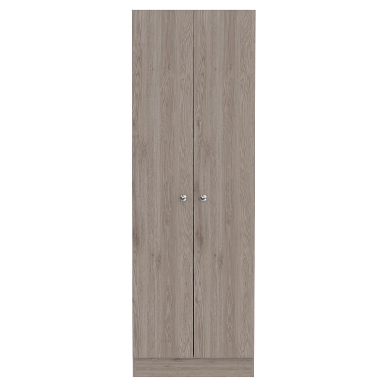 Home Square 2 Piece Wood Multi Storage Two-Door Pantry Cabinet Set in Light Gray