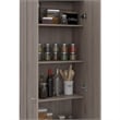 Home Square 2 Piece Wood Multi Storage Two-Door Pantry Cabinet Set in Light Gray
