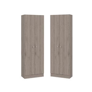 home square 2 piece wood multi storage two-door pantry cabinet set