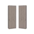 Home Square 2 Piece Wood Multi Storage Two-Door Pantry Cabinet Set in Light Gray
