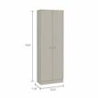 Home Square 2 Piece Wood Multi Storage Two-Door Pantry Cabinet Set in Off White