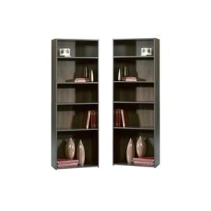 home square 5-shelf engineered wood bookcase set in cinnamon cherry (set of 2)