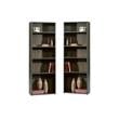 Home Square 5-Shelf Engineered Wood Bookcase Set in Cinnamon Cherry (Set of 2)