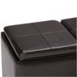 Home Square 2 Piece Faux Leather Storage Bench Set in Tanners Brown