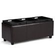 Home Square 2 Piece Faux Leather Storage Bench Set in Tanners Brown
