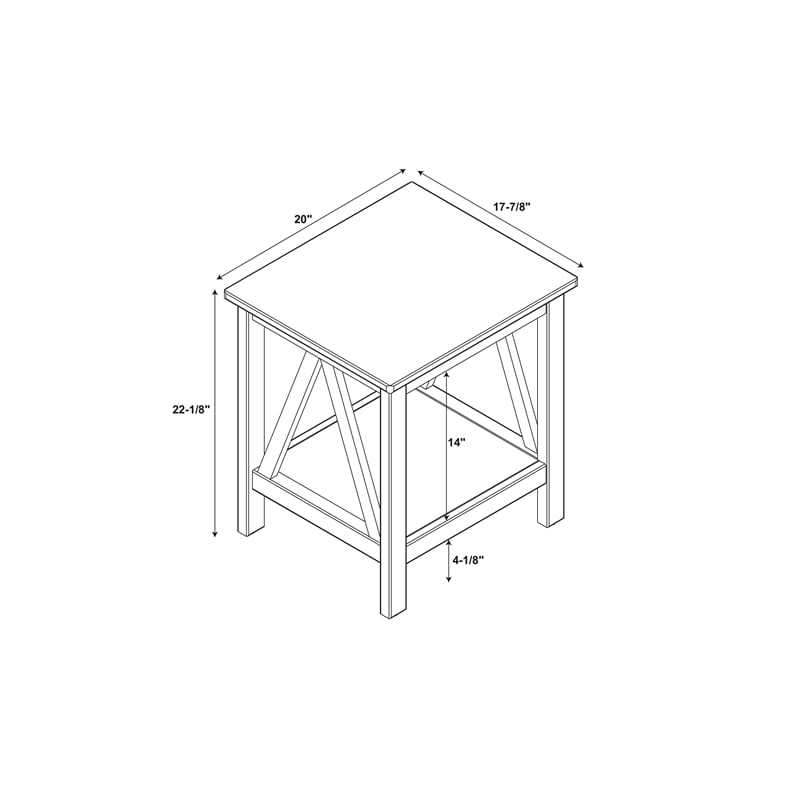 Home Square 2 Piece Wood End Table Set in Brown