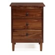 Home Square 3 Drawer Solid Wood Nightstand Set in Walnut (Set of 2)