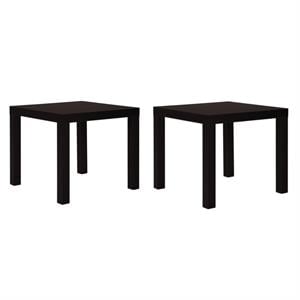 Home Square 2 Piece Hollow-core End Table Set in Espresso