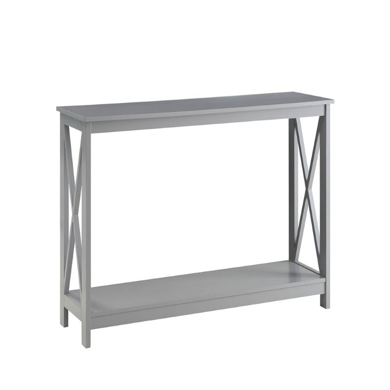 Home Square 2 Piece Wood Console Table Set in Gray