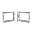 Home Square 2 Piece Wood Console Table Set in Gray