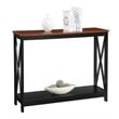 Home Square 2 Piece Wood Console Table Set in Cherry and Black