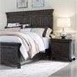 Home Square Traditional 3 Drawer Wood Nightstand Set in Peppercorn (Set of 2)