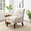 Home Square 2 Piece Butterfly Upholstered Wood Slipper Chair Set in Gray