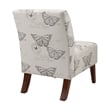 Home Square 2 Piece Butterfly Upholstered Wood Slipper Chair Set in Gray