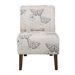 Home Square 2 Piece Butterfly Upholstered Wood Slipper Chair Set in Gray