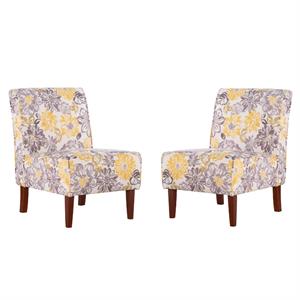 home square 2 piece bridey upholstered polyester accent chair set in gray