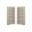 Home Square 5 Shelf Engineered Wood Bookcase Set in Antique White (Set of 2)