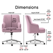 Home Square 2 Piece Leighton Fabric Home Office Chair Set in Lilac Purple