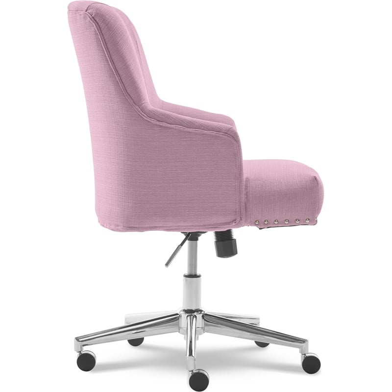 Home Square 2 Piece Leighton Fabric Home Office Chair Set in Lilac Purple