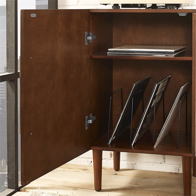 Home Square 2 Piece Record Player Stand Set in Mahogany