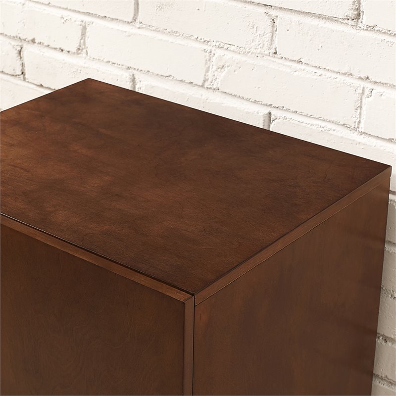 Home Square 2 Piece Record Player Stand Set in Mahogany
