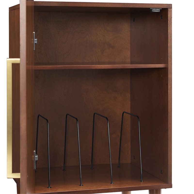 Home Square 2 Piece Record Player Stand Set in Mahogany