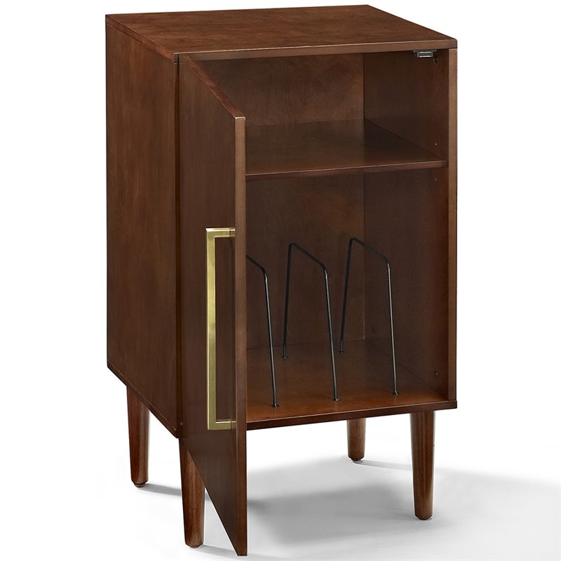 Home Square 2 Piece Record Player Stand Set in Mahogany