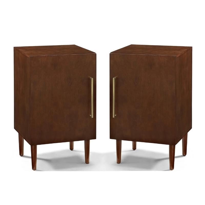 Home Square 2 Piece Record Player Stand Set in Mahogany