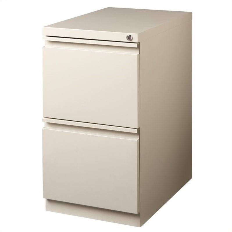 Home Square 2 Piece Deep Metal Mobile Pedestal 2-Drawer File/File Set in Beige