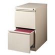 Home Square 2 Piece Deep Metal Mobile Pedestal 2-Drawer File/File Set in Beige